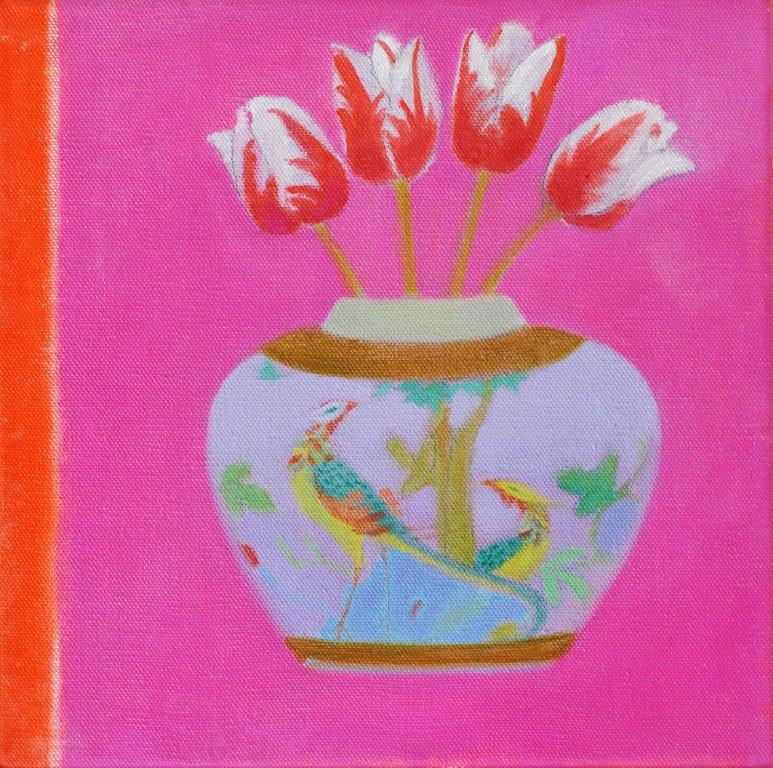 Tulips in Bird Vase